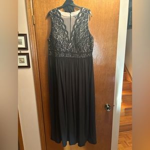Lace & Sequin Full Length Evening Gown
